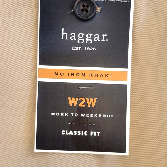 Haagar NWT Mens Work To Weekend Khaki Pants Navy 38/30. - Picture 7 of 10